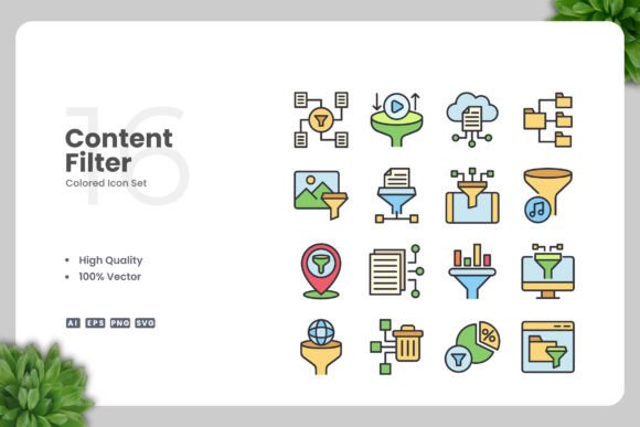 Content Filter Color Icons for Creative Projects