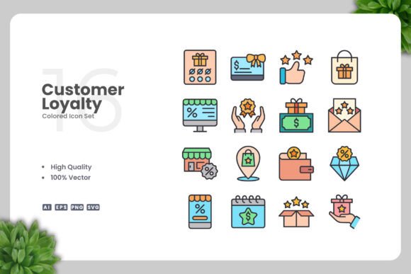 Customer Loyalty Color Icons: A Versatile Design Solution