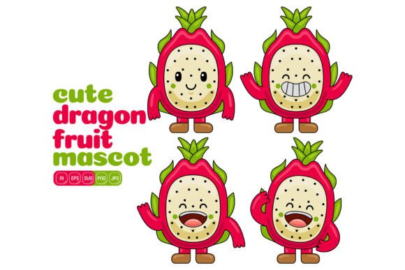 Cute Dragon Fruit Mascot Vector Pack 01: A Versatile Design Asset for Modern Creatives