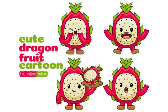 Cute Dragon Fruit Mascot Vector Pack 03: A Strategic Asset for Visual Creativity