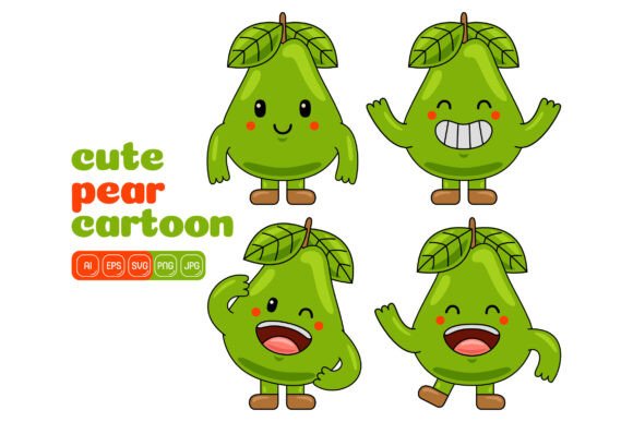 Cute Pear Mascot Vector Pack 03: A Versatile Design Resource for Creatives