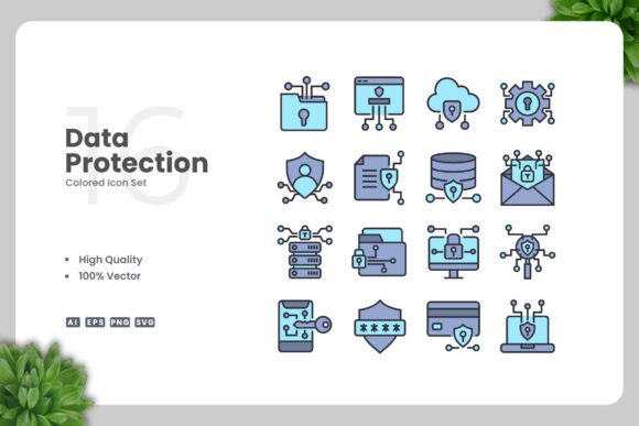 Data Protection Color Icons: A Visual Guide to Privacy and Security