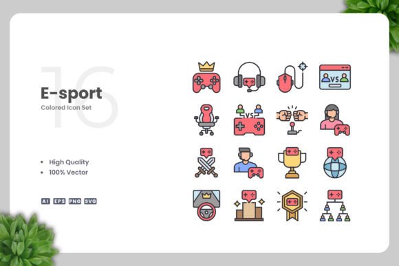 E-Sport Color Icons: A Versatile Design Tool for Modern Creators