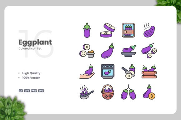 Eggplant Colored Icons for Versatile Design Projects