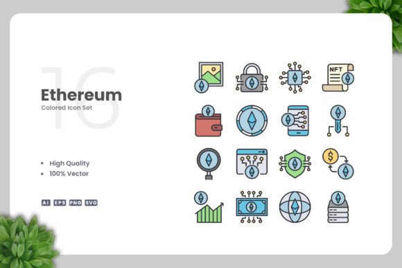 Ethereum Color Icons for Creative Projects