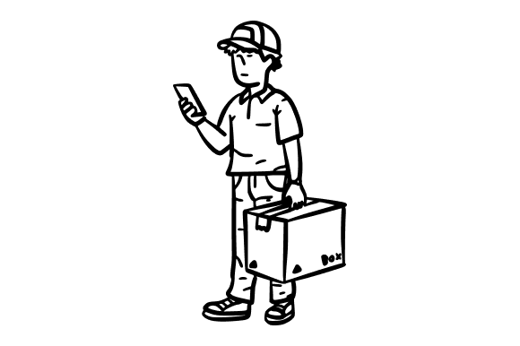 Express Delivery Person Doodle: A Versatile Asset for Creative Projects