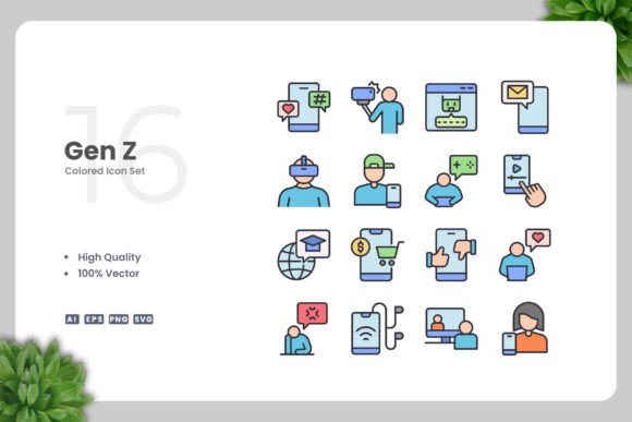 Gen Z Colored Icons: A Modern Design Solution for Diverse Applications