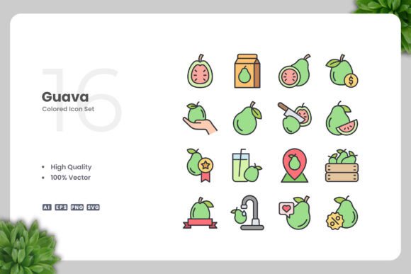 Guava Colored Icons for Modern Design Projects