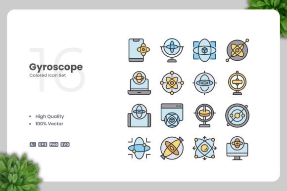 Gyroscope Colored Icons for Every Project